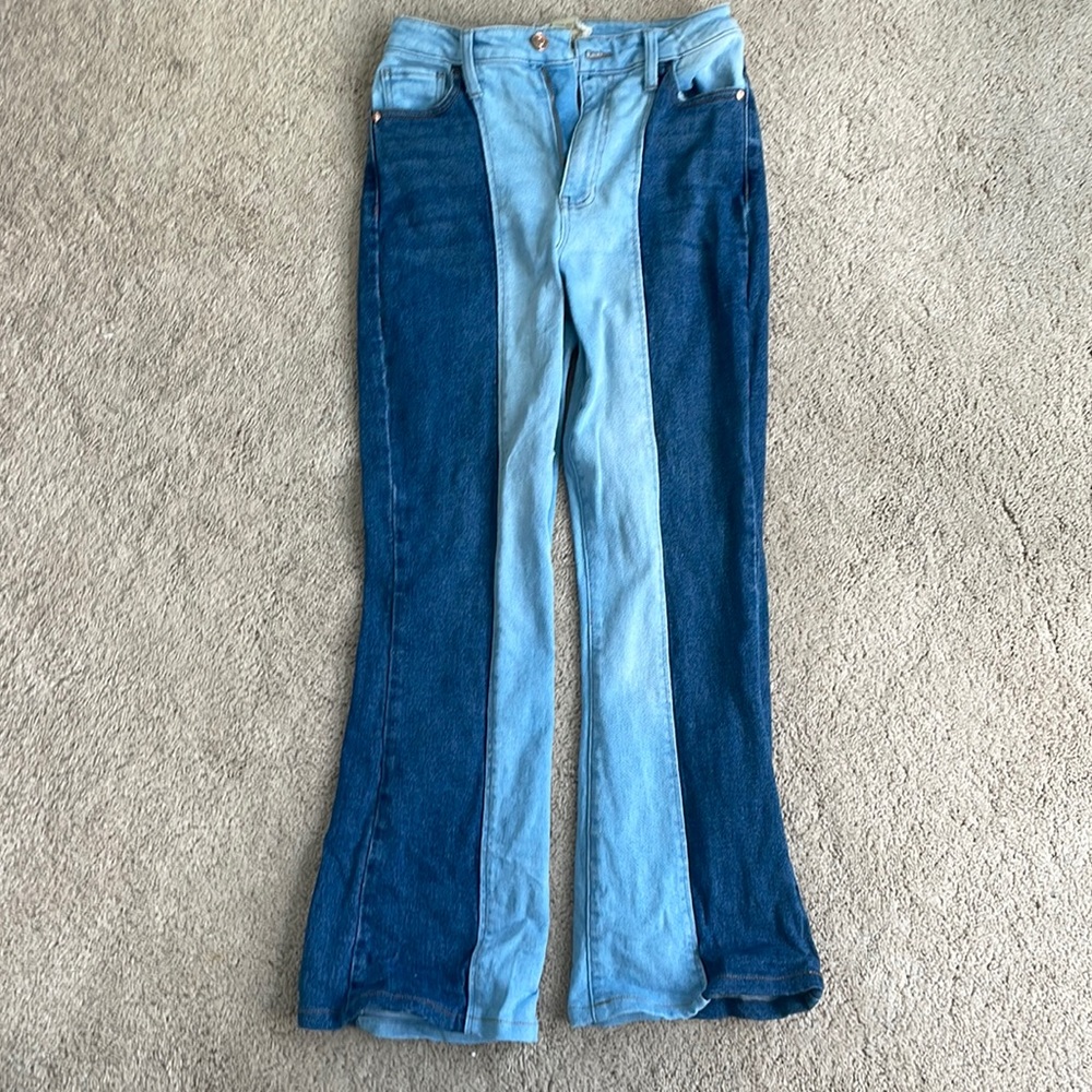 Altar’d State - Navy & Acid Washed blue multicolor jeans, high rise jeans, W27/5